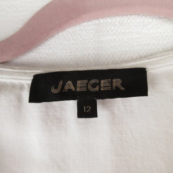 Jaeger Linen Sleeveless Button Down Size 12 (US 10) Tiered - Picture 3 of 10